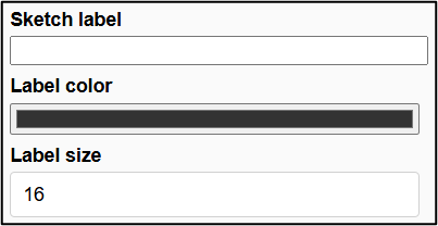 A subset of the edit attributes panel of the sketch tools, showing users how to add and edit labels