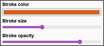 A subset of the edit attributes panel, showing the options for editing outlines of sketches.