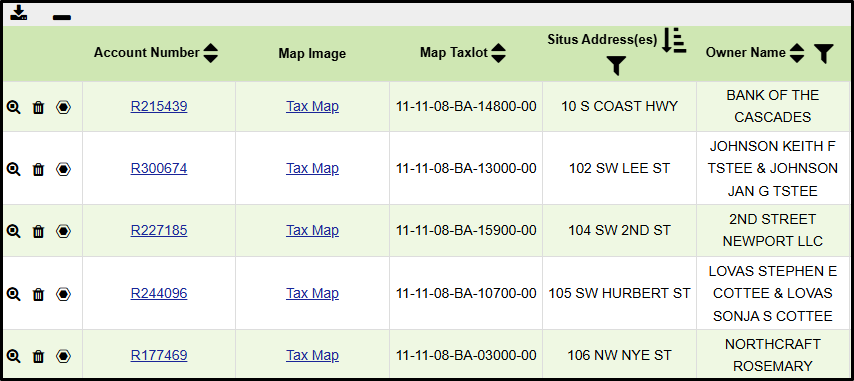 The results grid, giving users additional options for interacting with data.